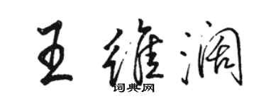駱恆光王維闊行書個性簽名怎么寫