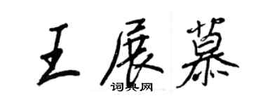 王正良王展慕行書個性簽名怎么寫