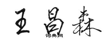 駱恆光王昌森行書個性簽名怎么寫