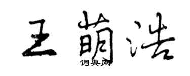 曾慶福王萌浩行書個性簽名怎么寫