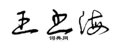 曾慶福王書海草書個性簽名怎么寫