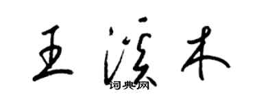 梁錦英王溪木草書個性簽名怎么寫