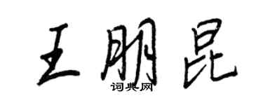 王正良王朋昆行書個性簽名怎么寫