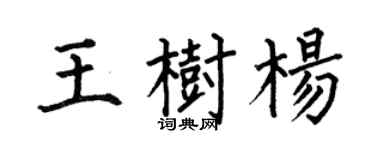 何伯昌王樹楊楷書個性簽名怎么寫