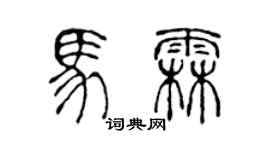 陳聲遠馬霖篆書個性簽名怎么寫