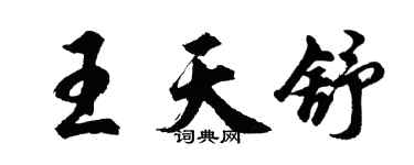 胡問遂王天舒行書個性簽名怎么寫