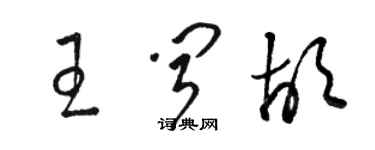 駱恆光王聞胡草書個性簽名怎么寫
