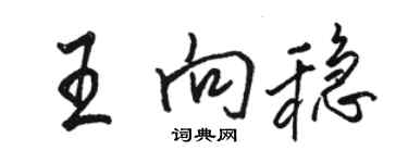 駱恆光王向穩行書個性簽名怎么寫