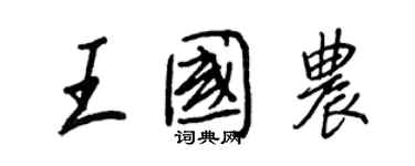 王正良王國農行書個性簽名怎么寫