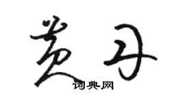 駱恆光黃丹草書個性簽名怎么寫