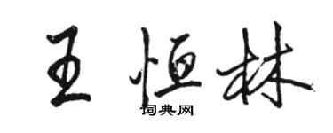 駱恆光王恆林行書個性簽名怎么寫