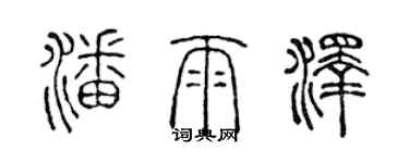 陳聲遠潘雨澤篆書個性簽名怎么寫