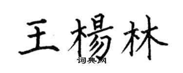 何伯昌王楊林楷書個性簽名怎么寫