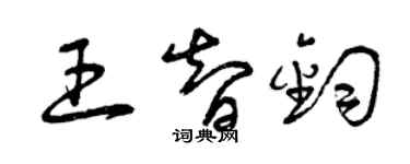 曾慶福王智鈞草書個性簽名怎么寫