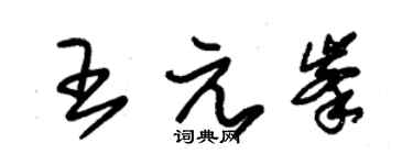 朱錫榮王元峰草書個性簽名怎么寫