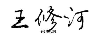 曾慶福王修河行書個性簽名怎么寫