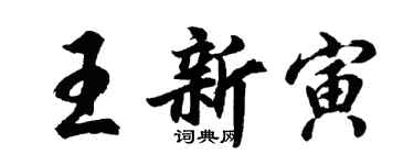 胡問遂王新寅行書個性簽名怎么寫