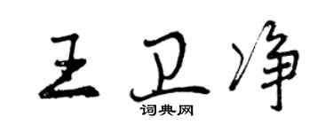 曾慶福王衛淨行書個性簽名怎么寫
