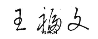 駱恆光王福文草書個性簽名怎么寫