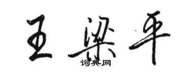 駱恆光王梁平行書個性簽名怎么寫