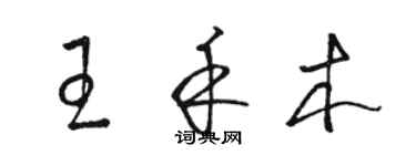 駱恆光王禾木草書個性簽名怎么寫