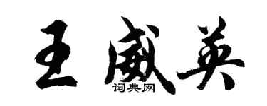 胡問遂王威英行書個性簽名怎么寫