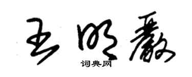 朱錫榮王明嚴草書個性簽名怎么寫