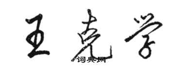 駱恆光王克學行書個性簽名怎么寫