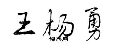 曾慶福王楊勇行書個性簽名怎么寫