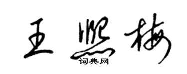 梁錦英王熙梅草書個性簽名怎么寫