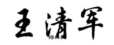 胡問遂王清軍行書個性簽名怎么寫