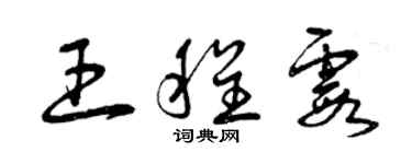 曾慶福王程霞草書個性簽名怎么寫