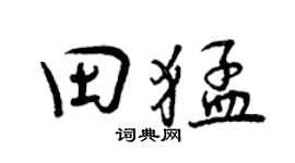 曾慶福田猛行書個性簽名怎么寫