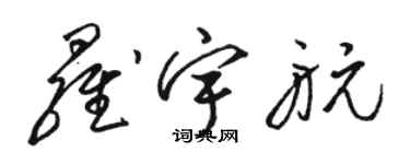 駱恆光羅宇航草書個性簽名怎么寫