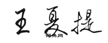 駱恆光王夏提行書個性簽名怎么寫