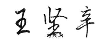 駱恆光王堅辛行書個性簽名怎么寫