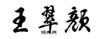 胡問遂王翠顏行書個性簽名怎么寫