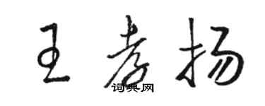 駱恆光王孝揚草書個性簽名怎么寫