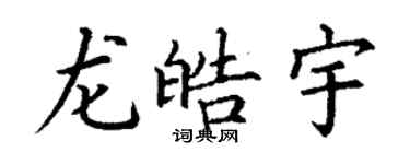 丁謙龍皓宇楷書個性簽名怎么寫