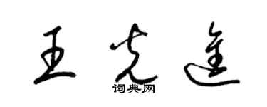 梁錦英王光進草書個性簽名怎么寫