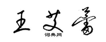 梁錦英王艾蕾草書個性簽名怎么寫