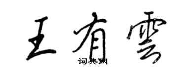 王正良王有雲行書個性簽名怎么寫