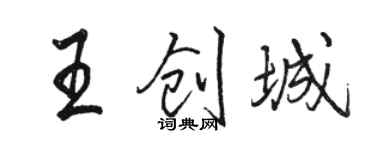 駱恆光王創城行書個性簽名怎么寫