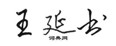 駱恆光王延書行書個性簽名怎么寫