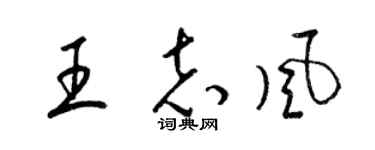 梁錦英王志風草書個性簽名怎么寫