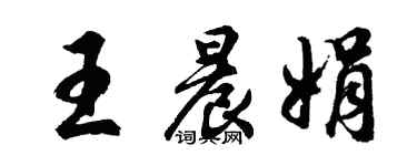 胡問遂王晨娟行書個性簽名怎么寫