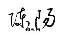 梁錦英陳陽草書個性簽名怎么寫
