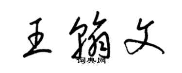 梁錦英王翰文草書個性簽名怎么寫