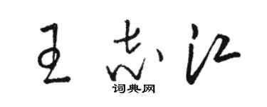 駱恆光王志江草書個性簽名怎么寫