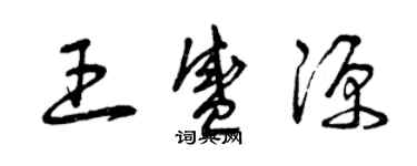 曾慶福王盛源草書個性簽名怎么寫